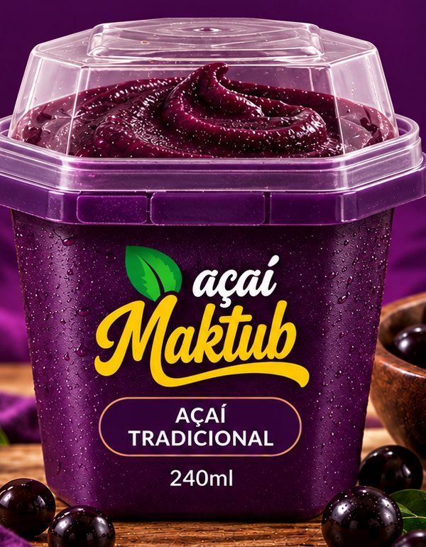 Pote de Açaí Maktub tradicional de 240 ml